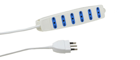 ITALY, CHILE 16 AMPERE-250 VOLT CEI 23-50 (S17) TYPE L, CEI 23-16 (S11) (IT1-10R, IT2-16R) 6 OUTLET PDU POWER STRIP, SHUTTERED CONTACTS, 2 POLE-3 WIRE GROUNDING (2P+E), 1.5 METER (4FT-11IN) CORD. WHITE.

<br><font color="yellow">Notes: </font> 
<br><font color="yellow">*</font> For horizontal rack applications use #52019 or #52019-BLK mounting plate.
<br><font color="yellow">*</font> Italy, Chile power cords, plugs, GFCI-RCD outlets, connectors, socket strips, plug adapters are listed below in related products. Scroll down to view.
