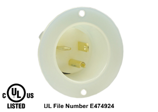 20 AMPERE-250 VOLT NEMA 6-20P FLANGED PANEL MOUNT POWER INLET, IMPACT RESISTANT NYLON, 2 POLE-3 WIRE GROUNDING (2P+E), SPECIFICATION GRADE. WHITE. 
<br><font color="yellow">Notes: </font> 

<br><font color="yellow">*</font> Weatherproof / dust proof applications use #5200-WC cover & #5200-WTC terminal shield or # 79480 WP Cover.
 <br><font color="yellow">*</font> Temp. range = -40�C to +75�C. Terminals accept 16AWG-10AWG. Max. torque = 11 in. lbs.
<br><font color="yellow">**</font> NEMA Panel Mount Power Inlets with same mounting pattern listed below.
<BR>**NEMA 5-15P Inlet #5278-SS (15A-125V). Accepts NEMA 5-15R & NEMA 5-20R connectors. 
<BR>**NEMA 5-20P Inlet #5378-SS (20A-125V). Accepts NEMA 5-20R connectors.
<BR>**NEMA 6-15P Inlet #5678-SS (15A-250V). Accepts NEMA 6-15R connectors & NEMA 6-20R connectors. 
<BR>**NEMA 6-20P Inlet #5478-SS (20A-250V). Accepts NEMA 6-20R connectors.
<BR>**NEMA L5-15R LOCKING inlet #4716-SS (15A-125V). Accepts NEMA L5-15R Locking connectors.
<BR>**NEMA L6-15P LOCKING inlet #L615-FI (15A-250V). Accepts NEMA L6-15R Locking connectors.

<br><font color="yellow">View:</font> High Power NEMA Locking 20A, 30A Power Inlets. <a href="https://www.internationalconfig.com/catalog_pages/flanged_inlets_flanged_outlets_guide.pdf" style="text-decoration: none">NEMA Flanged Inlets 
 & Outlets Guide</a>

<br><font color="yellow">*</font> NEMA Plugs, Outlets, Power Cords, PDU Strips, Inlets, Outlets are listed below in related products. Scroll down to view.
