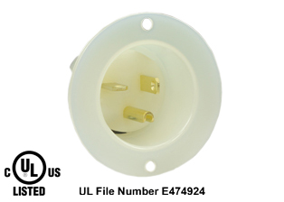 20 AMPERE-250 VOLT NEMA 6-20P FLANGED PANEL MOUNT POWER INLET, IMPACT RESISTANT NYLON, 2 POLE-3 WIRE GROUNDING (2P+E), SPECIFICATION GRADE. WHITE. 
<br><font color="yellow">Notes: </font> 

<br><font color="yellow">*</font> Weatherproof / dust proof applications use #5200-WC cover & #5200-WTC terminal shield or # 79480 WP Cover.
 <br><font color="yellow">*</font> Temp. range = -40C to +75C. Terminals accept 16AWG-10AWG. Max. torque = 11 in. lbs.
<br><font color="yellow">**</font> NEMA Panel Mount Power Inlets with same mounting pattern listed below.
<BR>**NEMA 5-15P Inlet #5278-SS (15A-125V). Accepts NEMA 5-15R & NEMA 5-20R connectors. 
<BR>**NEMA 5-20P Inlet #5378-SS (20A-125V). Accepts NEMA 5-20R connectors.
<BR>**NEMA 6-15P Inlet #5678-SS (15A-250V). Accepts NEMA 6-15R connectors & NEMA 6-20R connectors. 
<BR>**NEMA 6-20P Inlet #5478-SS (20A-250V). Accepts NEMA 6-20R connectors.
<BR>**NEMA L5-15R LOCKING inlet #4716-SS (15A-125V). Accepts NEMA L5-15R Locking connectors.
<BR>**NEMA L6-15P LOCKING inlet #L615-FI (15A-250V). Accepts NEMA L6-15R Locking connectors.

<br><font color="yellow">View:</font> High Power NEMA Locking 20A, 30A Power Inlets. <a href="https://www.internationalconfig.com/catalog_pages/flanged_inlets_flanged_outlets_guide.pdf" style="text-decoration: none">NEMA Flanged Inlets 
 & Outlets Guide</a>

<br><font color="yellow">*</font> NEMA Plugs, Outlets, Power Cords, PDU Strips, Inlets, Outlets are listed below in related products. Scroll down to view.
