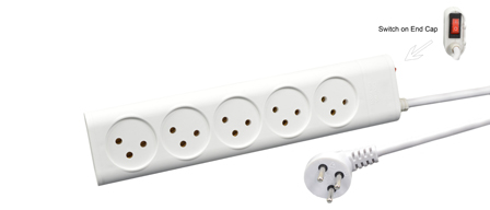 ISRAEL 16 AMPERE-250 VOLT, 3,500 WATT, SI 32 (IS1-16R) 5 OUTLET PDU POWER STRIP, ILLUMINATED "ON/OFF" SWITCH, 2 POLE-3 WIRE GROUNDING (2P+E), 1.0 METER (3FT-3IN) CORD. WHITE.

<br><font color="yellow">Notes: </font> 
<br><font color="yellow">*</font> For horizontal rack applications use #52019 or #52019-BLK mounting plate.
<br><font color="yellow">*</font> Israel power cords, plugs, GFCI-RCD outlets, connectors, socket strips, plug adapters are listed below in related products. Scroll down to view.