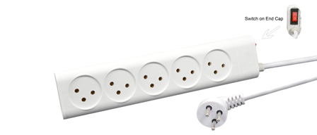 ISRAEL 16 AMPERE-250 VOLT, 3,500 WATT, SI 32 (IS1-16R) 5 OUTLET PDU POWER STRIP, ILLUMINATED "ON/OFF" SWITCH, 2 POLE-3 WIRE GROUNDING (2P+E), 1.0 METER (3FT-3IN) CORD. WHITE.

<br><font color="yellow">Notes: </font> 
<br><font color="yellow">*</font> For horizontal rack applications use #52019 or #52019-BLK mounting plate.
<br><font color="yellow">*</font> Israel power cords, plugs, GFCI-RCD outlets, connectors, socket strips, plug adapters are listed below in related products. Scroll down to view.