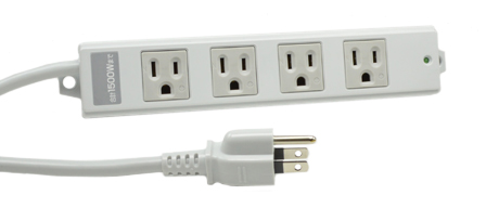 JAPAN 15 AMPERE-125 VOLT 4 OUTLET PDU POWER STRIP, JIS C 8303 TYPE B (JA1-15R) NEMA 5-15R, 1500 WATT, INDICATOR LIGHT, 2 POLE-3 WIRE GROUNDING (2P+E), 3.0 METER (9FT-10IN) POWER CORD. GRAY. PSE, JET APPROVED. 

<br><font color="yellow">Notes: </font> 
<br><font color="yellow">*</font> For horizontal rack mount applications use #52019, #52019-BLK mounting plates.
<br><font color="yellow">*</font> Outlet accepts 15A-125V American NEMA 5-15P, NEMA 1-15P plugs, Japan JA1-15P plugs. <font color="YELLOW"> Locking versions available #56506-LK (6 outlets), #56510-LK (10 outlets).</font> Prevents accidental disconnects.
<br><font color="yellow">*</font> Japan power cords, plugs, outlets, connectors are listed below in related products. Scroll down to view.

