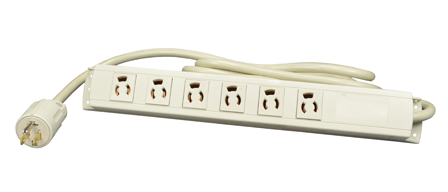 15 AMPERE-125 VOLT 6 OUTLET <font color="RED"> LOCKING </font> PDU POWER STRIP. <font color="RED"> JAPAN JIS C 8303 (JA5-15R) OUTLETS "LOCK IN" AMERICAN STRAIGHT BLADE (NEMA 5-15P, NEMA 1-15P) PLUGS, </font>, 3.0 METER (9FT-10IN) POWER CORD. IVORY. PSE, JET APPROVED. 

<br><font color="yellow">Notes: </font> 
<br><font color="yellow">*</font> This outlet configuration design <font color="yellow"> accepts American straight blade 15A-125V plugs (NEMA 5-15P, NEMA 1-15P), Japan 15A-125V plugs (JA1-15P)</font> and locks the plugs into the outlets. Prevents accidental disconnect.
 