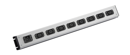 IEC 60320 C-13, C-14 10 AMPERE-250 VOLT 8 OUTLET PDU POWER STRIP, 2 POLE-3 WIRE GROUNDING (2P+E), C-14 FUSED POWER INLET. BLACK/GRAY.

<br><font color="yellow">Notes: </font> 
<br><font color="yellow">*</font> Fused C14 power inlet accepts C13, C15 detachable power cords and rewireable C13, C15 connectors.
<br><font color="yellow">*</font> Complete range of IEC60320 C13 and C19 Power Strips. <a href="https://www.internationalconfig.com/iec-60320-power-strips-multiple-outlet-pdu-power-distribution-units.asp" style="text-decoration: none">C13 and C19 Power Strips Link</a>
<br><font color="yellow">*</font> IEC 60320 C13 C14 PDU outlet strips, detachable power cords, "Y" splitter cords, C14 plugs, C13, C15 connectors, inlets, outlets, sockets, receptacles, plug adapters are listed below in related products. Scroll down to view.
 