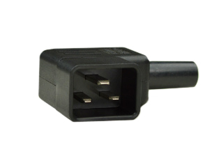 IEC 60320 C-20 LEFT ANGLE PLUG, 16 AMP-250 VOLT, 2 POLE-3 WIRE GROUNDING, TERMINALS ACCEPT 16AWG & 14AWG CONDUCTORS, MAX ∅14AWG (2.5mm�), INTERNAL STRAIN RELIEF ACCEPTS 10mm (0.394") DIA. CORD, EXTERNAL STRAIN RELIEF ACCEPTS 9mm (0.354") DIA. CORD, POLYAMIDE 6 (NYLON), TEMP. RATING = -30�C TO +80�C, BLACK.
