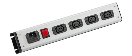 IEC 60320 C-13, C-14 10 AMPERE-250 VOLT 4 OUTLET PDU POWER STRIP, D.P. ILLUMINATED ON/OFF SWITCH, 2 POLE-3 WIRE GROUNDING (2P+E), C-14 FUSED POWER INLET. BLACK/GRAY.

<br><font color="yellow">Notes: </font> 
<br><font color="yellow">*</font> For horizontal rack applications use #52019 or #52019-BLK mounting plate.
<br><font color="yellow">*</font> Fused C14 power inlet accepts C13, C15 detachable power cords and rewireable C13, C15 connectors.
<br><font color="yellow">*</font> Complete range of IEC60320 C13 and C19 Power Strips. <a href="https://www.internationalconfig.com/iec-60320-power-strips-multiple-outlet-pdu-power-distribution-units.asp" style="text-decoration: none">C13 and C19 Power Strips Link</a>
<br><font color="yellow">*</font> IEC 60320 C13, C14 PDU outlet strips, detachable power cords, "Y" splitter cords, C14 plugs, C13, C15 connectors, inlets, outlets, sockets, receptacles, plug adapters are listed below in related products. Scroll down to view.
 

 
