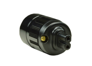 IEC 60320 C-7 REWIREABLE CONNECTOR, 2.5 AMPERE-250 VOLT, IMPACT RESISTANT NYLON, MOISTURE/DUST SHIELD, 2 POLE-2 WIRE (NON-GROUNDING), CLAMP TYPE SCREW TERMINALS ACCEPT 10/3, 12/3, 14/3, 16/3, 18/3 AWG CONDUCTORS, CORD GRIP RANGE = 0.300-0.655" DIA. CORD, BLACK.

 