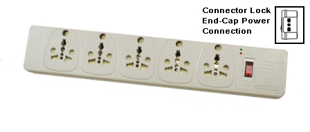 SOUTH AFRICA, INDIA UNIVERSAL MULTI-CONFIGURATION 13 AMPERE-250 VOLT PDU POWER STRIP, 5 OUTLETS, 50/60Hz, <font color="yellow">"LOCKING TYPE" POWER INLET"</font>, SURGE PROTECTION, ILLUMINATED ON/OFF CIRCUIT BREAKER, SHUTTERED CONTACTS, 2 POLE-3 WIRE GROUNDING (2P+E). IVORY.

<br><font color="yellow">Notes: </font> 
<br><font color="yellow">*</font> Operating / Storage temperature: -20C + 100C. 
<br><font color="yellow">*</font> Select a mating locking power supply cord for 58205. [88-WE-XXX] series cords are listed on Dimensional Data Sheet, in related products below or visit <a href="https://internationalconfig.com/icc6.asp?item=88-WE-Power-Cord-Selector" target="_blank" style="text-decoration: none">58205 Power Supply Cord Selector</a>.

<br><font color="yellow">*</font> <font color="yellow"> Outlets accept South Africa Type D (5A/6A-250V) plugs, South Africa Type M (16A-250V) plugs. </font> 

<br><font color="yellow">*</font> Outlets also accept European, UK, Italy, Denmark, Swiss, Australia, India, South Africa, China, Japan, Brazil, Argentina, American, South America, Israel, Asia, Thailand plugs.

<br><font color="yellow">*</font> Mating South Africa, International plug configurations are listed on the Dimensional Data Sheet.

<br><font color="yellow">*</font> Three #74900-SGA socket adapters included. Adapters provide ground [Earth Connection] when European CEE 7/4, CEE 7/7 Schuko plugs are used with # 58205 power strip.

<br><font color="yellow">*</font> PDU horizontal rack mount applications. Use #52019, #52019-BLK mounting plates.
<br><font color="yellow">*</font> Complete range of Universal Multi Configuration Power Strips. <a href="https://www.internationalconfig.com/multi-configuration-universal-power-strips-multiple-outlet-pdu-power-distribution-units.asp" style="text-decoration: none">Universal Power Strips Link</a>

 
 



  