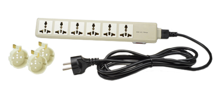 UNIVERSAL EUROPEAN, INTERNATIONAL CEE 7/7, CEE 7/4 SCHUKO MULTI-CONFIGURATION 6 OUTLET, 13 AMPERE-250 VOLT [3250 WATTS] PDU POWER STRIP, 50/60Hz, C-14 POWER INLET, SURGE PROTECTION, ILLUMINATED ON/OFF CIRCUIT BREAKER, 2 POLE-3 WIRE GROUNDING [2P+E], <font color="YELLOW"> EUROPEAN, GERMAN, FRANCE CEE 7/7, CEE 7/4 SCHUKO POWER CORD, 2.5 METERS [8FT-2IN] LONG</font>. IVORY.

<br><font color="yellow">Notes: </font> 
<br><font color="yellow">*</font> C-14 power inlet accepts all IEC 60320 C-13, C-15 power cords, connectors.
 <br><font color="yellow">*</font> Universal outlets accept European, Germany, France, Belgium, UK, British, Italy, Denmark, Swiss, Australia, China, Japan, Brazil, Argentina, American, South America, Israel, Asia, Thailand plugs.

<br><font color="yellow">*</font> <font color="yellow"> Outlets also accepts South Africa, India Type D 5/6A-250V BS 546 plugs, South Africa 16A-250V Type N SANS 164-2 plugs.</font> Use #74900-SGA socket adapter to provide ground [Earth] connection when European CEE 7/4, CEE 7/7 Schuko plugs are used with #58207 outlets.
<br><font color="yellow">*</font> Three #74900-SGA socket adapters included.  
<br><font color="yellow">*</font> Mating International, European plug types are listed on the Dimensional Data Sheet.
 
<br><font color="yellow">*</font> For PDU horizontal rack mount applications. Use #52019, #52019-BLK mounting plates.
<br><font color="yellow">*</font> Complete range of Universal Multi Configuration Power Strips. <a href="https://www.internationalconfig.com/multi-configuration-universal-power-strips-multiple-outlet-pdu-power-distribution-units.asp" style="text-decoration: none">Universal Power Strips Link</a>
<br><font color="yellow">*</font> Power cords, plugs, outlets, connectors are listed below in related products. Scroll down to view.