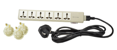 UNIVERSAL BRITISH, UK, EUROPEAN, INTERNATIONAL MULTI-CONFIGURATION 6 OUTLET, 13 AMPERE-250 VOLT [3250 WATTS] PDU POWER STRIP, 50/60Hz, C-14 POWER INLET, SURGE PROTECTION, ILLUMINATED ON/OFF CIRCUIT BREAKER, 2 POLE-3 WIRE GROUNDING (2P+E), <font color="YELLOW"> UNITED KINGDOM, BRITISH BS 1363A POWER CORD, 2.5 METERS [8FT-2IN] LONG </font>. IVORY.

<br><font color="yellow">Notes: </font> 
<br><font color="yellow">*</font> C-14 power inlet accepts all IEC 60320 C-13, C-15 power cords, connectors.
 <br><font color="yellow">*</font> Universal outlets accept European, Germany, France, Belgium, UK, British, Italy, Denmark, Swiss, Australia, China, Japan, Brazil, Argentina, American, South America, Israel, Asia, Thailand plugs.

<br><font color="yellow">*</font> <font color="yellow"> Outlets also accepts South Africa, India Type D 5/6A-250V BS 546 plugs, South Africa 16A-250V Type N SANS 164-2 plugs.</font> Use #74900-SGA socket adapter to provide ground [Earth] connection when European CEE 7/4, CEE 7/7 Schuko plugs are used with #58208 outlets.
<br><font color="yellow">*</font> Three #74900-SGA socket adapters included.  
<br><font color="yellow">*</font> For PDU horizontal rack mount applications. Use #52019, #52019-BLK mounting plates.
<br><font color="yellow">*</font> Complete range of Universal Multi Configuration Power Strips. <a href="https://www.internationalconfig.com/multi-configuration-universal-power-strips-multiple-outlet-pdu-power-distribution-units.asp" style="text-decoration: none">Universal Power Strips Link</a>
<br><font color="yellow">*</font> Power cords, plugs, outlets, connectors are listed below in related products. Scroll down to view.