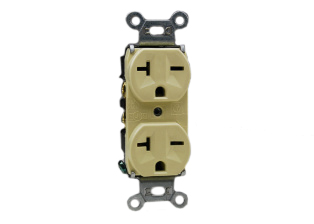 20 AMPERE-250 VOLT (NEMA 6-20R/NEMA 6-15R), AMERICAN DUPLEX OUTLET, 2 POLE-3 WIRE GROUNDING (2P+E), IMPACT RESISTANT NYLON BODY, SPECIFICATION GRADE. IVORY.

<br><font color="yellow">Notes: </font> 
<br><font color="yellow">*</font> Outlet mounts on American 2x4 wall boxes or wall boxes with 3.28" (83mm / 84mm) mounting centers.

<br><font color="yellow">*</font> Outlet accepts NEMA 6-20P (20A-250V) & NEMA 6-15P (15A-250V) plugs.

<br><font color="yellow">*</font> NEMA 5-15R outlets & <font color="yellow">Universal outlets </font> 
for European, British wall boxes available. View <a href="https://internationalconfig.com/icc6.asp?item=73551-US" style="text-decoration: none">NEMA 5-15R & Universal Versions</a>

  