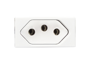 BRAZIL 16/20 AMPERE-250 VOLT NBR 14136 TYPE N (BR3-20R), OUTLET, SHUTTERED CONTACTS, 22.5mmX45mm MODULAR SIZE, 2 POLE-3 WIRE GROUNDING (2P+E).WHITE.

<br><font color="yellow">Notes: </font> 
<br><font color="yellow">*</font> Mounts on American 2X4 wall boxes, requires frame # 79170X45-N & # 79140X45-N wall plate (White, SS). 
<br><font color="yellow">*</font> Mounts on American 4X4 wall boxes, requires frame # 79210X45-N & # 79215X45-N wall plate (White) & blank 79590X45.
<br><font color="yellow">*</font> Mounts on European wall boxes (60mm on center), requires frame # 79250X45-N & wall plate # 79266X45-N.
<br><font color="yellow">*</font> Surface mount insulated wall boxes # 680601X45 series. Surface mount Metal wall boxes # 79240X45 series.
<br><font color="yellow">*</font> Surface mount weatherproof, IP66 rated. Requires frame # 730091X45 & # 74790X45 wall box.
<br><font color="yellow">*</font> Panel mount frames # 79110X45, # 79110X45-ALU. <a href="https://www.internationalconfig.com/catalog_pages/pg94.pdf" style="text-decoration: none" target="_blank"> Panel Mount Instruction Guide</a>

<br><font color="yellow">*</font> Not for use with #79100X45, 79100X45-ALU, 69580X45, 69582X45, 69582LX45, 79595X45, 79575X45 mounting frames.
<br><font color="yellow">*</font> Complete range of modular devices and mounting component options. <a href="https://www.internationalconfig.com/modular_electrical_devices.asp" style="text-decoration: none">Modular Devices Link</a>
 <br><font color="yellow">*</font> Wall plates, boxes, outlets, switches, modular GFCI/RCD and circuit breakers are listed below. Scroll down to view.