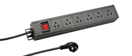 CHINA 16 AMPERE-250 VOLT 6 OUTLET PDU POWER STRIP [CH2-16R], 50/60 HZ, "19 IN." VERTICAL RACK MOUNT OR SURFACE MOUNT, 1.5U SIZE METAL ENCLOSURE, DOUBLE-POLE ILLUMINATED ON/OFF SWITCH, 2 POLE-3 WIRE GROUNDING (2P+E), 3.0 METER (9FT-10IN) CORD, [CH2-16P] PLUG. BLACK. 

<br><font color="yellow">Notes: </font> 
<br><font color="yellow">*</font> Power strip outlets accept only 16A-250V (CH2-16P) China plugs.
<br><font color="yellow">*</font> Operating temp. = 0C to +60C.
<br><font color="yellow">*</font> Storage temp. = -25C to +65C.
<br><font color="yellow">*</font> China plugs, outlets, power cords, connectors, outlet strips, GFCI sockets listed below in related products. Scroll down to view.
 