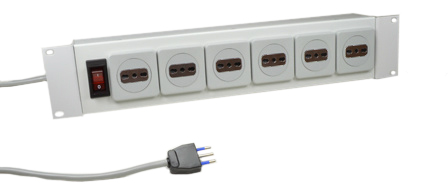 ITALY, CHILE 10 AMPERE-250 VOLT CEI 23-50 (S17) TYPE L, CEI 23-16 (S11) (IT1-10R, IT2-16R), 6 OUTLET PDU POWER STRIP, ILLUMINATED 10 AMP. DOUBLE POLE CIRCUIT BREAKER, METAL ENCLOSURE, HORIZONTAL RACK MOUNT, 2 POLE-3 WIRE GROUNDING (2P+E), 2.0 METER (6FT-7IN) CORD WITH ITALIAN (IT1-10P) PLUG. GRAY.

<br><font color="yellow">Notes: </font> 
<br><font color="yellow">*</font> Operating temp. = 0C to +60C.
<br><font color="yellow">*</font> Storage temp. = -10C to +70C.
<br><font color="yellow">*</font> Italy, Chile plugs, outlets, power cords, connectors, outlet strips, GFCI sockets listed below in related products. Scroll down to view.

