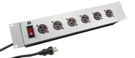 AMERICA, CANADA NEMA 15 AMPERE-125 VOLT TYPE B NEMA 5-15R 6 OUTLET PDU POWER STRIP, ILLUMINATED 15 AMP. DOUBLE POLE CIRCUIT BREAKER, METAL ENCLOSURE, HORIZONTAL 19" RACK MOUNT, 2 POLE-3 WIRE GROUNDING (2P+E), 2.0 METER (6FT-7IN) CORD. GRAY.

<br><font color="yellow">Notes: </font> 
<br><font color="yellow">*</font> Operating temp. = 0C to +60C.
<br><font color="yellow">*</font> Storage temp. = -10C to +70C.
<br><font color="yellow">*</font> America, Canada Nema plugs, outlets, power cords, connectors, outlet strips, GFCI outlets, receptacles listed below in related products. Scroll down to view.