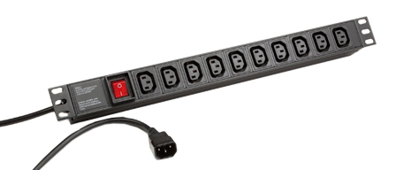 IEC 60320 C-13, C-14 10 AMPERE-250 VOLT 10 OUTLET PDU POWER STRIP, "19" IN. HORIZONTAL RACK MOUNT, (1U) METAL ENCLOSURE, ILLUMINATED DOUBLE POLE SWITCH, 2 POLE-3 WIRE GROUNDING (2P+E), 3.0 METER (9FT-10IN) CORD, IEC 60320 C-14 PLUG. BLACK.

<br><font color="yellow">Notes: </font> 
<br><font color="yellow">*</font> Operating temp. = 0C to +60C.
<br><font color="yellow">*</font> Storage temp. = -25C to +65C.
<br><font color="yellow">*</font> IEC 60320 C13, C14 power cords, plugs, outlets, connectors, outlet strips, inlets, sockets, receptacles listed below in related products. Scroll down to view.
 