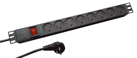 ISRAEL 16 AMPERE 250 VOLT SI 32 TYPE H (IS1-16R) 8 OUTLET PDU POWER STRIP, "19" HORIZONTAL RACK MOUNT, (1U SIZE), SHUTTERED CONTACTS, D.P. SWITCH, PILOT LIGHT, 50/60HZ, METAL ENCLOSURE, 2 POLE-3 WIRE GROUNDING (2P+E), 1.5mm2 CORD, 3.0 METERS (9FT-10IN) LONG. BLACK. 

<br><font color="yellow">Notes: </font> 
<br><font color="yellow">*</font> Operating temp. = -10C to +60C.
<br><font color="yellow">*</font> Storage temp. = -25C to +65C.
<br><font color="yellow">*</font> Israeli plugs, outlets, power cords, connectors, outlet strips, GFCI sockets listed below in related products. Scroll down to view.



