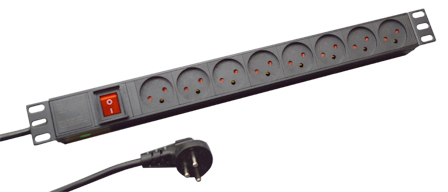 ISRAEL 16 AMPERE 250 VOLT SI 32 TYPE H (IS1-16R) 8 OUTLET PDU POWER STRIP, "19" HORIZONTAL RACK MOUNT, (1U SIZE), SHUTTERED CONTACTS, D.P. SWITCH, PILOT LIGHT, 50/60HZ, METAL ENCLOSURE, 2 POLE-3 WIRE GROUNDING (2P+E), 1.5mm2 CORD, 3.0 METERS (9FT-10IN) LONG. BLACK. 

<br><font color="yellow">Notes: </font> 
<br><font color="yellow">*</font> Operating temp. = -10C to +60C.
<br><font color="yellow">*</font> Storage temp. = -25C to +65C.
<br><font color="yellow">*</font> Israeli plugs, outlets, power cords, connectors, outlet strips, GFCI sockets listed below in related products. Scroll down to view.



