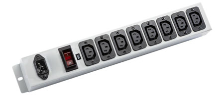 IEC 60320 C-13, C-14 PDU POWER STRIP, 8 OUTLETS, 10 AMPERE-230 VOLT, VERTICAL RACK / SURFACE MOUNT, METAL ENCLOSURE, SHUTTERED CONTACTS, ILLUMINATED 10 AMP. DOUBLE POLE CIRCUIT BREAKER, 2 POLE-3 WIRE GROUNDING (2P+E), IEC 60320 C-14 POWER INLET. GRAY.

<br><font color="yellow">Notes: </font> 
<br><font color="yellow">*</font> Operating temp. = 0�C to +60�C.
<br><font color="yellow">*</font> Storage temp. = -10�C to +70�C.
<br><font color="yellow">*</font> C14 power inlet accepts power cords with IEC 60320, C13, C15 type connectors.
<br><font color="yellow">*</font> IEC 60320 C13, C14 plugs, outlets, power cords, connectors, outlet strips are listed below in related products. Scroll down to view.
