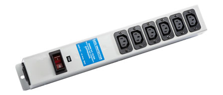 IIEC 60320 C-13, C-14 PDU 6 OUTLET POWER STRIP, 10 AMPERE-230 VOLT, VERTICAL RACK/SURFACE MOUNT, METAL ENCLOSURE, SHUTTERED CONTACTS, R.F. FILTER, SURGE PROTECTION (140 JOULES), ILLUMINATED 10 AMP. DOUBLE POLE CIRCUIT BREAKER, 2 POLE-3 WIRE GROUNDING (2P+E), IEC 60320 C-14 POWER INLET. GRAY.

<br><font color="yellow">Notes: </font> 
<br><font color="yellow">*</font> Operating temp. = 0�C to +60�C.
<br><font color="yellow">*</font> Storage temp. = -10�C to +70�C.
<br><font color="yellow">*</font> C14 power inlet accepts any detachable power cord with IEC 60320, C13 or C15 type connectors.
<br><font color="yellow">*</font> IEC 60320 plugs, outlets, power cords, connectors, outlet strips are listed below in related products. Scroll down to view.
 