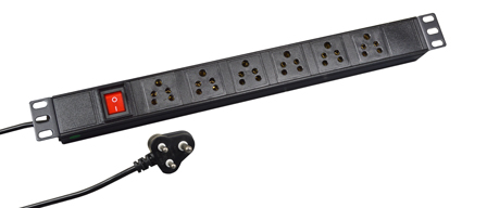 INDIA PDU POWER STRIP, 6 AMPERE-250 VOLT, 6 OUTLETS <font color="yellow"> (TYPE D RATED 6A-250V) </font> (IN2-6R) IS 1293:2005, METAL ENCLOSURE, 19" HORIZONTAL RACK MOUNT, ILLUMINATED DOUBLE POLE SWITCH, 2 POLE-3 WIRE GROUNDING (2P+E), 3.0 METER (9FT-10IN) CORD, <font color="yellow"> 6A-250V TYPE D PLUG</font>. BLACK.

<BR> <font color="yellow"> Notes:</font>
<BR><font color="yellow">*</font> Outlets Accept <font color="yellow">India 6A-250V TYPE D Plugs Only.</font>

<BR><font color="yellow">*</font> Power Cord Plug,<font color="yellow"> 6A-250V Type D Plug.</font>
</font>

<BR><font color="yellow">*</font> Operating temp. = -10C to +60C.
<BR><font color="yellow">*</font> Storage temp. = -10C to +70C.
<BR><font color="yellow">*</font> Power cords, plugs, outlets, GFCI/RCD sockets, plug adapters listed below. Scroll down to view.