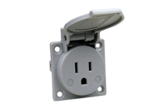 15 AMPERE-125 VOLT NEMA 5-15R WEATHERPROOF OUTLET, PANEL / WALL BOX MOUNT, TYPE B, IP54 RATED (COVER CLOSED) WITH GASKET, "T" MARK IMPACT RESISTANT, 2 POLE-3 WIRE GROUNDING (2P+E). GRAY.
<br><font color="yellow">Notes: </font> 
<br><font color="yellow">*</font> American 2x4, 4x4 wall box mount applications = Use #97120-BZ, #97120-DBZ wall plates. 
<br><font color="yellow">*</font> Surface mount wall box applications = Use #70125.
<br><font color="yellow">*</font> DIN rail mount Applications = Use #70125-DIN bracket & #70125 wall box.

<br><font color="yellow">*</font> Terminals, conductor cover for panel mount applications = Use #70127. 
<br><font color="yellow">*</font> Operating temp. = -25C to +40C.

<br><font color="yellow">**</font>NEMA Weatherproof Outlets with same mounting design listed below.
<BR>**NEMA 5-15R (15A-125V) #70020, #70020- BLU . Accepts NEMA 5-15P plugs.
<BR>**NEMA 5-20R (20A-125V) #70050-BLK, #70050-BLU . Accepts NEMA 5-20P & NEMA 5-15P plugs.
<br><font color="yellow">View:</font> Optional panel mount designs # <a href="https://internationalconfig.com/icc6.asp?item=5279-SS" style="text-decoration: none">5279-SS</a>, # <a href="https://internationalconfig.com/icc6.asp?item=5258" style="text-decoration: none">5258</a>, # <a href="https://internationalconfig.com/icc6.asp?item=5258-QC" style="text-decoration: none">5258-QC</a>. 

<br><font color="yellow">View:</font> European, British, Australia, Universal <a href="https://www.internationalconfig.com/icc5.asp?productgroup=%27Weatherproof%20Outlets,Boxes,Covers%27&Producttype=%27Panel%20Mount%20Outlets,IP44,IP55,IP68%27&set=1&title1=%27prodtype%27" style="text-decoration: none">Weatherproof outlets with same mounting design</a>. 

<br><font color="yellow">*</font> International / Worldwide panel mount power outlets for all countries are listed below in related products. Scroll down to view.

 