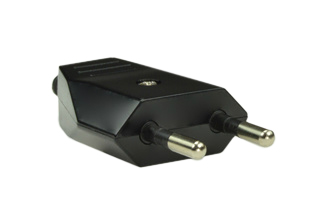 EUROPEAN, INTERNATIONAL, S. AFRICA PLUG, 2.5 AMPERE 250 VOLT, TYPE C, 4.0 mm DIA. PINS, CEE 7/16, CEI 23-16, SANS 164-5, REWIREABLE EUROPLUG, 2 POLE-2 WIRE (2P), SCREW TERMINALS, MAX. CORD O.D. = 0.300", ACCEPTS ROUND OR FLAT CORD, INTERNAL & EXTERNAL STRAIN RELIEFS. BLACK.


  
