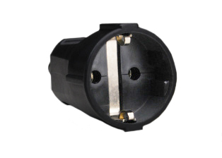 EUROPEAN SCHUKO CONNECTOR, 16 AMPERE-250 VOLT TYPE F, CEE 7/3 (EU1-16R) REWIREABLE IN-LINE CONNECTOR BODY, 2 POLE-3 WIRE GROUNDING (2P+E), MAX. CORD O.D. = 13mm (0.510"), BLACK. 

<br><font color="yellow">Notes: </font> 
<br><font color="yellow">*</font> Operating temp. = -10C to +60C. 
<br><font color="yellow">*</font> European, Schuko Extension Cords, Type E, F, Weatherproof IP44, GFCI/RCD versions. View: <a href="https://internationalconfig.com/icc6.asp?item=European-Extension-Cords" style="text-decoration: none">European-Extension-Cords</a>. 

<br><font color="yellow">*</font> Watertight IP68/IP66 Locking Connector available # <a href="https://internationalconfig.com/icc6.asp?item=70361" style="text-decoration: none">70361</a>. Locking design also prevents accidental disconnect.
 
<br><font color="yellow">*</font> European Schuko plugs, outlets, power cords, GFCI/RCD socket strips, adapters listed below in related products. Scroll Down To View.






 