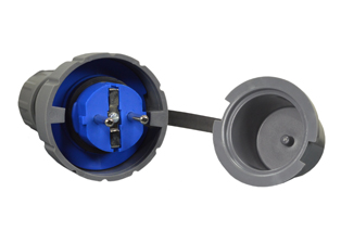 EUROPEAN SCHUKO PLUG, 16 AMPERE 220-250 VOLT, 50/60 Hz, IP68 RATED (WATERTIGHT), CEE 7/4 TYPE E PLUG (EU1-16P), REWIREABLE LOCKING PLUG, 2 POLE-3 WIRE GROUNDING (2P+E). GRAY / BLUE.    

<br><font color="yellow">Notes: </font>     
<br><font color="yellow">*</font> # 71441 Watertight Plug Locks onto Schuko Connector # <a href="https://internationalconfig.com/icc6.asp?item=71445" style="text-decoration: none">71445</a>. Prevents accidental  disconnects.      
<br><font color="yellow">*</font> # 71441 Watertight Plug Locks onto Schuko Connector # <a href="https://internationalconfig.com/icc6.asp?item=70361" style="text-decoration: none">70361</a>. Prevents accidental  disconnects.       
<br><font color="yellow">*</font> # 71441 Watertight Plug Locks onto Schuko Power Strip #  <a href="https://internationalconfig.com/icc6.asp?item=71449" style="text-decoration: none">71449</a>. Prevents accidental disconnects. 
<br><font color="yellow">*</font> Spare watertight IP68 rated closure covers available for # 71441. View # <a href="https://internationalconfig.com/icc6.asp?item=71440" style="text-decoration: none"> 71440.</a> 
<br><font color="yellow">*</font> Cord grip range = 8-16mm (0.315-0.629"), Terminal torque = 3Nm max. Material: PA6 (Nylon) Temp. Range:-40C to +80C.         
<br><font color="yellow">*</font> European Schuko Watertight Extension cords available. View # <a href="https://internationalconfig.com/icc6.asp?item=72025" style="text-decoration: none"> 72025.</a> 
 <br><font color="yellow">*</font> European Schuko IP68, locking / watertight outlets, plugs, connectors for all countries listed below. Scroll down to view.
