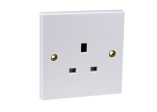 BRITISH, UNITED KINGDOM 13 AMPERE-250 VOLT OUTLET (86mmX86mm Size) (UK1-13R), BS 1363 TYPE G SOCKET, SHUTTERED CONTACTS, 2 POLE-3 WIRE GROUNDING (2P+E). WHITE. 

<BR> <font color="yellow"> Notes:</font>
<BR><font color="yellow">*</font> Weatherproof cover available # 74790-A (IP55 rated), Cover accepts & closes over down angle plugs (Not all plug variations).  
<BR><font color="yellow">*</font> Weatherproof enclosure available # 74790-B1 (IP66 rated), Cover closes & locks over down angle plugs (Not all plug variations).  
<BR><font color="yellow">*</font> European wall boxes. Use # 72350X47D, # 72350X35D, # 72350-F, # 72360, # 72360-RED.

<BR><font color="yellow">*</font> British, United Kingdom plugs, power cords, outlets, power strips, GFCI-RCD receptacles, sockets, connectors, extension cords, plug adapters listed below in related products. Scroll down to view.
