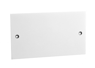 EUROPEAN, BRITISH, INTERNATIONAL BLANK TWO GANG WALL PLATE, 86mmX146mm SIZE, SCREW MOUNT,
<BR>120mm (120.6mm) MOUNTING CENTERS, MOUNTING SCREWS INCLUDED, WHITE.
<BR> <font color="yellow"> Notes:</font>
<BR> <font color="yellow">*</font> MOUNTS ON EUROPEAN FLUSH WALL BOXES #72355X25D, 72355X35D, 72355X47D, 72355-F. 
<BR> <font color="yellow">*</font> MOUNTS ON SURFACE WALL BOXES #72365, 72365-RED.
<BR> <font color="yellow">*</font> MOUNTS ON RECESSED, SURFACE AND WEATHERPROOF BOXES WITH 120mm (120.6mm) MOUNTING CENTERS.