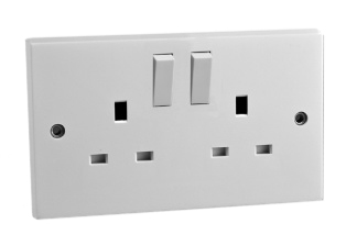 BRITISH, UNITED KINGDOM 13 AMPERE-250 VOLT DUPLEX OUTLET (86mmX146mm Size), (UK1-13R), BS 1363A TYPE G SOCKETS, DOUBLE POLE ON/OFF SWITCHES CONTROL OUTLETS, SHUTTERED CONTACTS, 2 POLE-3 WIRE GROUNDING (2P+E). WHITE. 

<br><font color="yellow">Notes: </font> 
<br><font color="yellow">*</font> Weatherproof Cover available, IP44 Rated # 74790-DX.
<br><font color="yellow">*</font> Weatherproof enclosure available, IP66 Rated # 74790-B2.
<br><font color="yellow">*</font> European wall boxes. # 72355X47D, 72355X35D, 72355X25D, 72355-F, 72365, 72365-RED, 77190-D, series.

<br><font color="yellow">*</font> British, United Kingdom plugs, power cords, outlets, power strips, GFCI-RCD receptacles, plug adapters listed below in related products. Scroll down to view.

