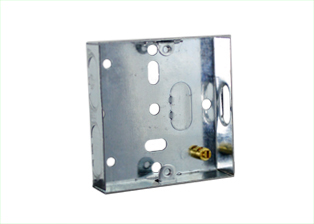 EUROPEAN, BRITISH, INTERNATIONAL ONE GANG FLUSH MOUNT GALVANIZED STEEL ELECTRICAL WALL BOX, <br><font color="yellow">(16mm DEEP)</font>, "EARTH" TERMINAL, ADJUSTABLE MOUNTING LUG (LEVELS DEVICE & WALL PLATE), OBLONG KNOCKOUTS. 

<br><font color="yellow">Notes: </font> 
<BR><font color="yellow">*</font> Accepts 86mmX86mm size Sockets, Outlets, Switches, Devices with 60mm (60.3mm) mounting centers. <br><font color="yellow">*</font> Verify mating product depth dimension for compatibility. Other sizes available. View # 72350X35D series.

<br><font color="yellow">*</font> Wall box also accepts International modular type devices. View outlets, switches, GFCI / RCD options. <a href="https://www.internationalconfig.com/modular_electrical_devices.asp" style="text-decoration: none">Modular Devices Link</a>

<br><font color="yellow">*</font> Surface mount modular device <font color="yellow">steel</font>  wall boxes available. View # 79235X45, 79230X45 series.

<br><font color="yellow">*</font> Surface mount modular device <font color="yellow">insulated</font> wall boxes available. View # 680602X45 type. Weatherproof view # 680612X45 type.

  