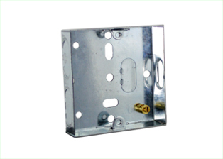 EUROPEAN, BRITISH, INTERNATIONAL ONE GANG FLUSH MOUNT GALVANIZED STEEL ELECTRICAL WALL BOX, <br><font color="yellow">(16mm DEEP)</font>, "EARTH" TERMINAL, ADJUSTABLE MOUNTING LUG (LEVELS DEVICE & WALL PLATE), OBLONG KNOCKOUTS. 

<br><font color="yellow">Notes: </font> 
<BR><font color="yellow">*</font> Accepts 86mmX86mm size Sockets, Outlets, Switches, Devices with 60mm (60.3mm) mounting centers. <br><font color="yellow">*</font> Verify mating product depth dimension for compatibility. Other sizes available. View # 72350X35D series.

<br><font color="yellow">*</font> Wall box also accepts International modular type devices. View outlets, switches, GFCI / RCD options. <a href="https://www.internationalconfig.com/modular_electrical_devices.asp" style="text-decoration: none">Modular Devices Link</a>

<br><font color="yellow">*</font> Surface mount modular device <font color="yellow">steel</font>  wall boxes available. View # 79235X45, 79230X45 series.

<br><font color="yellow">*</font> Surface mount modular device <font color="yellow">insulated</font> wall boxes available. View # 680602X45 type. Weatherproof view # 680612X45 type.

  