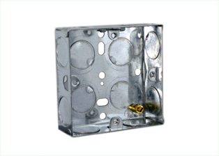 EUROPEAN, BRITISH, INTERNATIONAL ONE GANG FLUSH MOUNT GALVANIZED STEEL ELECTRICAL WALL BOX, <br><font color="yellow">(25mm DEEP)</font>, "EARTH" TERMINAL, ADJUSTABLE MOUNTING LUG (LEVELS DEVICE & WALL PLATE), 20mm KNOCKOUTS.


<br><font color="yellow">Notes: </font> 
<BR><font color="yellow">*</font> Accepts 86mmX86mm size Sockets, Outlets, Switches, Devices with 60mm (60.3mm) mounting centers. <br><font color="yellow">*</font> Verify mating product depth dimension for compatibility. Other sizes available. View # 72350X35D series.

<br><font color="yellow">*</font> Wall box also accepts International modular type devices. View outlets, switches, GFCI / RCD options. <a href="https://www.internationalconfig.com/modular_electrical_devices.asp" style="text-decoration: none">Modular Devices Link</a>

<br><font color="yellow">*</font> Surface mount modular device <font color="yellow">steel</font>  wall boxes available. View # 79235X45, 79230X45 series.

<br><font color="yellow">*</font> Surface mount modular device <font color="yellow">insulated</font> wall boxes available. View # 680602X45 type. Weatherproof view # 680612X45 type.

 <br><font color="yellow">*</font> British, United Kingdom plugs, power cords, outlets, power strips, GFCI-RCD receptacles, sockets, connectors, listed below in related products. Scroll down to view.
 

  
