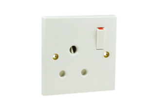 SOUTH AFRICA 15 AMPERE-250 VOLT OUTLET (86mmX86mm SIZE), <font color="yellow"> TYPE M </font> SANS 164-1, BS 546, (UK2-15R), SHUTTERED CONTACTS, SINGLE POLE ON/OFF SWITCH, 2 POLE-3 WIRE GROUNDING (2P+E). WHITE.

<br><font color="yellow">Notes: </font>
<br><font color="yellow">*</font><font color="yellow">Panel Mount, Flush mount, Surface Mount. </font> 
<br><font color="yellow">*</font> European / International wall boxes = Use # 72350X47D, # 72350X35D, # 72350-F, # 72360 series.
<br><font color="yellow">*</font> Weatherproof Enclosure / Covers = # 74790-B1 (IP66 rated), # 74790-A (IP55 rated), # 74790 (IP13 rated).
<BR><font color="yellow">*</font> Accepts South Africa type M 15A/16A- 250 Volt plugs.
  <br><font color="yellow">*</font> South Africa power cords, outlets, GFCI-RCD receptacles, sockets, plug Adapters listed below in related products. Scroll down to view.
