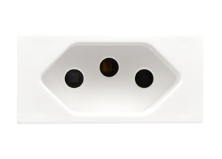 SOUTH AFRICA 16 AMPERE-250 VOLT MODULAR OUTLET (25mmX50mm SIZE), SANS 164-2 TYPE N (SA1-16R), SHUTTERED CONTACTS, 2 POLE-3 WIRE GROUNDING (2P+E), SCREW TERMINALS. WHITE. SABS APPROVED.

<br><font color="yellow">Notes: </font> 
<br><font color="yellow">*</font> Effective January 2018 all new South Africa electrical installations shall include a minimum of one outlet complying with South Africa Standard SANS 164-2. Outlet accepts South Africa SANS 164-2 type N (3 pin), SANS 164-5 (2 pin) plugs and type C (2 pin) "Europlugs".
<br><font color="yellow">*</font> Plugs, power cords, sockets, switches, mounting frames and wall plates are listed below in related products. Scroll down to view.