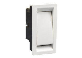 SOUTH AFRICA 20 AMPERE-250 VOLT THREE WAY SWITCH, 25mmX50mm MODULAR SIZE, SCREW TERMINALS. WHITE. 

<br><font color="yellow">Notes: </font> 
<br><font color="yellow">*</font> Plugs, power cords, sockets, switches, mounting frames and wall plates are listed below. Scroll down to view.