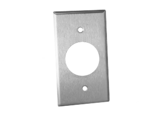 STAINLESS STEEL WALL PLATE. FOR SOUTH AFRICA OUTLET #73550. 

<br><font color="yellow">Notes: </font> 
<br><font color="yellow">*</font> Mounts on American / South Africa 2x4 flush mount wall boxes and surface mount wall boxes #79420, 79425, 84225-AR.