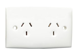 AUSTRALIA / NEW ZEALAND 10 AMPERE-250 VOLTS TYPE I DUPLEX OUTLET, AS/NZS 3112 (AU1-10R), INTEGRAL WALL PLATE, 2 POLE-3 WIRE GROUNDING (2P+E). WHITE.

<br><font color="yellow">Notes: </font> 
<br><font color="yellow">*</font> Mounts on American 2x4 wall boxes & International wall boxes with 3.28" (83mm / 84mm) mounting centers.

<br><font color="yellow">*</font> Mounts on Surface wall boxes # 84225-AR, # 74225 boxes.

<br><font color="yellow">*</font> Weatherproof covers available. View# # 74900-MCS, # 74900-MCSV,

<br><font color="yellow">*</font> Australia TUV approved building wire/cable available. #<a href="https://internationalconfig.com/icc6.asp?item=CNCP07AA002">CNCP07AA002</a>.
 
<br><font color="yellow">*</font> Scroll down to view related power cords, plugs, power strips, GFCI sockets, plug adapters.