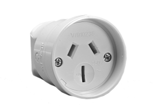 AUSTRALIA / NEW ZEALAND CONNECTOR, 15/10 AMPERE-250 VOLT REWIREABLE IN-LINE CONNECTOR (AU1-10R, AU2-15R) AS/NZS 3112, 2 POLE-3 WIRE GROUNDING (2P+E). WHITE. 

<br><font color="yellow">Notes: </font> 
<br><font color="yellow">*</font> Connector accepts 15 Ampere, 10 Ampere Australia / New Zealand plugs.
<br><font color="yellow">*</font> Related plugs, outlets, GFCI sockets, power cords, power strips, adapters listed below. Scroll down to view.
