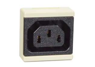 IEC 60320 C-13 MODULAR POWER OUTLET, 15 AMPERE 250 VOLT, 50/60Hz, 36mmX36mm SIZE, **4.8 x 0.08mm SPADE TERMINALS, 2 POLE-3 WIRE GROUNDING (2P+E). BLACK.

<br><font color="yellow">Notes: </font> 
<br><font color="yellow">*</font> **Terminals require "Insulated" Q.C. connectors.
 
<br><font color="yellow">Notes: </font> 
<br><font color="yellow">*</font> Mounts on American 2x4, 4x4 wall boxes or Surface wall boxes # 74225, 84225-AR. Requires wall plates listed below.

<br><font color="yellow">*</font> Mounts on European one gang wall box, (60mm centers) # 72350X35D, 72350-F, 77190, 72360. Requires wall plates listed below.


<br><font color="yellow">*</font> Mounts on European two gang wall box (120mm centers) # 72355X35D, 72355-F, 72365. Requires wall plates listed below.

 
<br><font color="yellow">*</font> Mounts in "12", "3", "6", "9" clock hour positions on wall plates / mounting frames.

<br><font color="yellow">*</font> Contact sales for product application assistance.  

<br><font color="yellow">*</font> Mating wall plates / mounting frames, GFCI outlets, PDU power strips, circuit breaker, switch, plug adapters are listed below in related products. Scroll down to view.