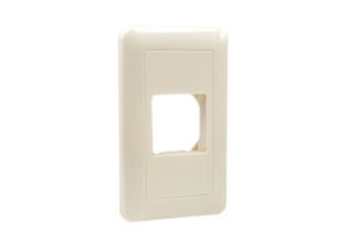 WALL PLATE AND MOUNTING FRAME FOR ONE (36mmX36mm Size) MODULAR DEVICE. IVORY. 
<br><font color="yellow">Notes: </font> 
<br><font color="yellow">*</font> Mounts on American 2x4 wall boxes. Surface mount on wall boxes # 74225, # 84225-AR. 
<br><font color="yellow">*</font> Weatherproof cover available # 74900-MCS.
<br><font color="yellow">*</font> Not for use with # 74901-SCH outlet.
<br><font color="yellow">*</font> Not for use with # 74900-MCSV W.P. cover.
<br><font color="yellow">*</font> Ensure modular device is secured in mounting frame. All locking tabs must be completely engaged.
<br><font color="yellow">*</font> Scroll down to view wall plates, outlets, GCFI /RCD sockets, power strips, plug adapters in related products.
  