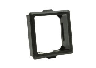 SNAP-IN PANEL MOUNT FRAME. BLACK. 

<br><font color="yellow">Notes: </font>  <br><font color="yellow">*</font> Frame Accepts Modular (36mmX36mm Size) Devices. Modular Outlets, circuit breakers, switches.