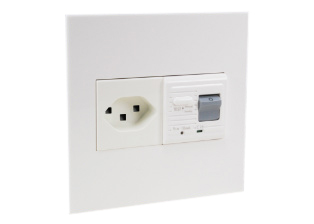 SWITZERLAND 16 AMPERE-230 VOLT T23 SEV 1011 (SW2-16R & SW1-10R) 50/60 Hz GFCI (RCBO/RCD) OUTLET, 10mA TRIP, 2 POLE-3 WIRE GROUNDING. FLUSH MOUNTS TO AMERICAN 2 GANG WALL BOXES. WHITE.

<br><font color="yellow">Notes: </font> 
<br><font color="yellow">*</font> Outlet accepts 16 ampere & 10 Ampere Swiss plugs.

