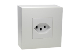 SWITZERLAND 16 AMPERE-250 VOLT T-23 SEV 1011 (SW2-16R / SW1-10R) OUTLET, SURFACE MOUNT, SCREWLESS TERMINALS, 2 POLE-3 WIRE GROUNDING. WHITE.

<br><font color="yellow">Notes: </font> 
<br><font color="yellow">*</font> Outlet accepts 16 ampere & 10 Ampere Swiss plugs.