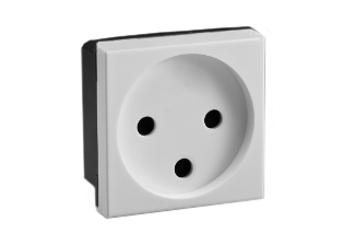 ISRAEL 16 AMPERE-250 VOLT SI 32 (IS1-16R) MODULAR OUTLET, TYPE H, SHUTTERED CONTACTS, 45mmX45mm SIZE, 2 POLE-3 WIRE GROUNDING (2P+E). WHITE.

<br><font color="yellow">Notes: </font>  
<br><font color="yellow">*</font> Mounts on American 2X4 wall boxes, requires frame # 79120X45-N & # 79130X45-N wall plate (White, Black, ALU, SS). 
<br> <font color="yellow">*</font> Mounts on American 4X4 wall boxes, requires frame # 79210X45-N & # 79220X45-N wall plate (White, SS).<br><font color="yellow">*</font> Mounts on European wall boxes (60mm on center), requires frame # 79250X45-N & wall plate # 79265X45-N.
<br><font color="yellow">*</font> Surface mount insulated wall boxes # 680602X45 series. Surface mount Metal wall boxes # 79235X45 series.
<br><font color="yellow">*</font> Surface mount weatherproof, IP66 rated. Requires frame # 730092X45 & # 74790X45 wall box.
<br><font color="yellow">*</font> Panel mount frames # 79100X45, # 79100X45-ALU. DIN rail mount Frame # 79595X45. <a href="https://www.internationalconfig.com/catalog_pages/pg94.pdf" style="text-decoration: none" target="_blank"> Panel Mount Instruction Guide</a>
<br><font color="yellow">*</font> Complete range of modular devices and mounting component options. <a href="https://www.internationalconfig.com/modular_electrical_devices.asp" style="text-decoration: none">Modular Devices Link</a>
 <br><font color="yellow">*</font> Wall plates, boxes, outlets, switches, modular GFCI/RCD and circuit breakers are listed below. Scroll down to view.
