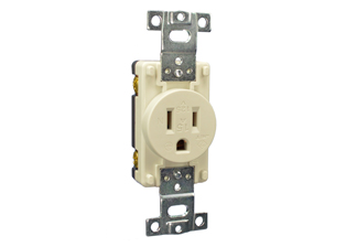 JAPAN 15 AMPERE-125 VOLT OUTLET, JIS C 8303 TYPE B (JA1-15R) NEMA 5-15R, IMPACT RESISTANT NYLON BODY, 2 POLE-3 WIRE GROUNDING (2P+E), BACK OR SIDE WIRED. IVORY. PSE, JET APPROVED.

<br><font color="yellow">Notes: </font> 
<br><font color="yellow">*</font> Outlet mounts on American 2x4 wall boxes. Mating wall plate #78503.
<br><font color="yellow">*</font> Outlet accepts 15A-125V American NEMA 5-15P, NEMA 1-15P plugs, Japan JA1-15P plugs. <font color="YELLOW"> Locking version available #78520-LK prevents accidental disconnects.</font>
<br><font color="yellow">*</font> Japan power cords, plugs, outlets, connectors are listed below in related products. Scroll down to view.





  
 