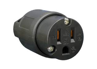 15 AMPERE-125 VOLT JAPAN CONNECTOR, JIS C 8303 (JA1-15R), TYPE B, REWIREABLE, IMPACT RESISTANT NYLON BODY, 2 POLE-3 WIRE GROUNDING (2P+E), ACCEPTS 14AWG, 16AWG, 18AWG CONDUCTORS, MAX. CORD O.D. = 0.465" DIA. BLACK.  

<br><font color="yellow">Notes: </font>
<br><font color="yellow">* </font> Certifications: PSE, JET, JIS C 8303, RoHS.  
<br><font color="yellow">*</font> Outlet accepts 15A-125V American NEMA 5-15P, NEMA 1-15P plugs, Japan JA1-15P plugs. <font color="YELLOW"> Locking version available #78860-LK. Prevents accidental disconnects.</font>
