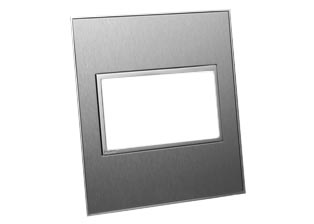 WALL PLATE, TWO GANG SIZE, ACCEPTS COMBINATIONS OF TWO 45mmX45mm, ONE 67.5mmX45mm AND ONE 22.5mmX45mm, OR COMBINATIONS OF 22.5mmX45mm, 45mmX45mm MODULAR DEVICES. STAINLESS STEEL FINISH.

<br><font color="yellow">Notes: </font> 
<br><font color="yellow">*</font> Requires #79210X45-N wall box mounting frame. Frame mounts on American 4X4 two gang wall boxes.
<br><font color="yellow">*</font> Material = Brush finish stainless steel with thermoplastic body.


 
